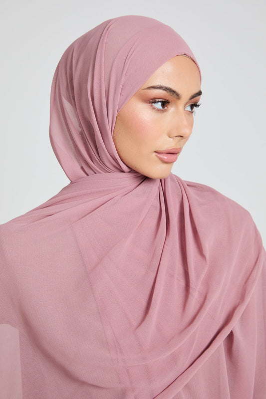 Luxury Soft Chiffon Hijab - Dusty Pink
