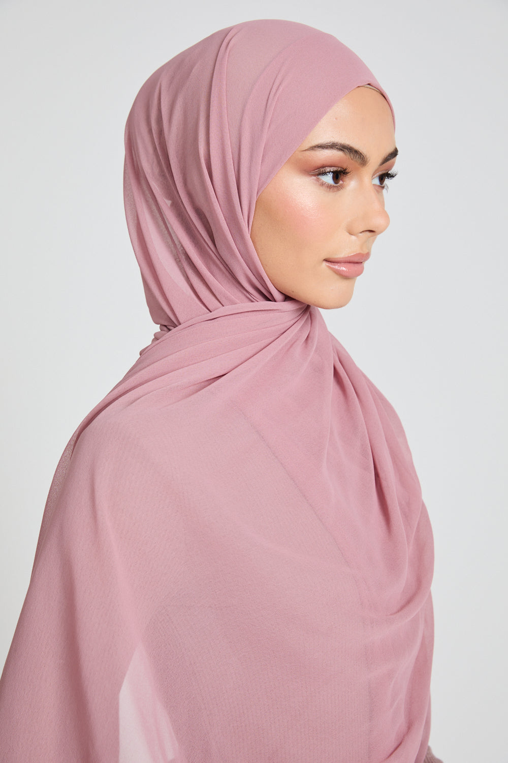 Luxury Soft Chiffon Hijab - Dusty Pink
