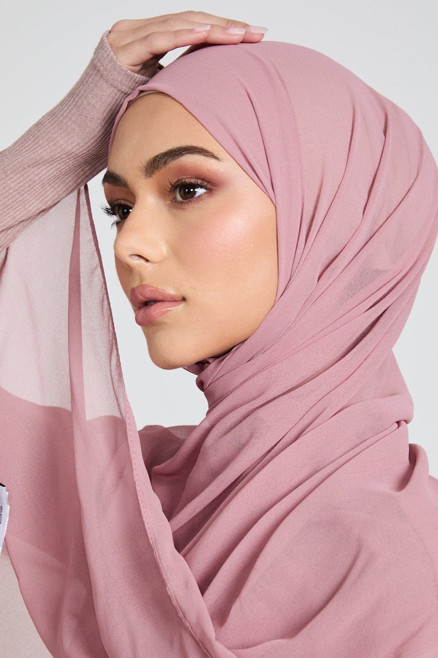 Luxury Soft Chiffon Hijab - Dusty Pink