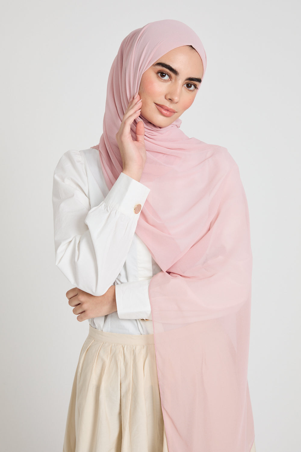 Luxury Soft Chiffon Hijab - Light Blush