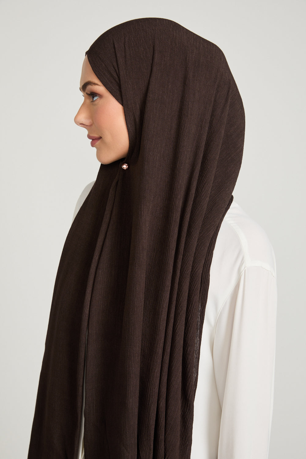 Modal Crinkle Hijab - Chocolate Plum