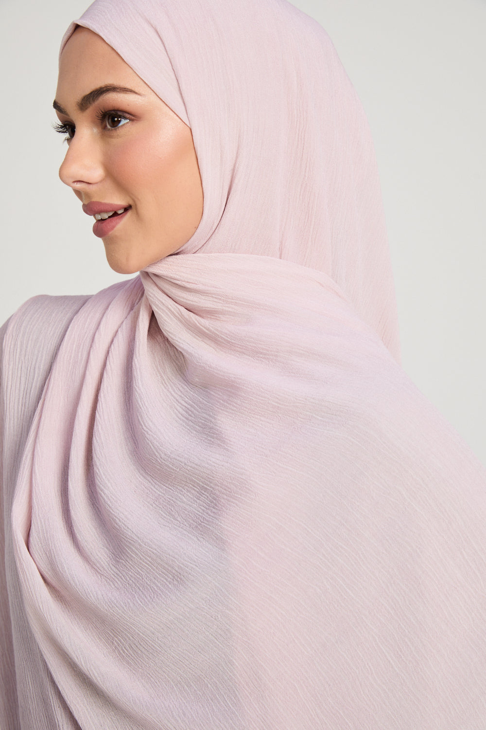 Hijab in modal arricciato - Rose Dust