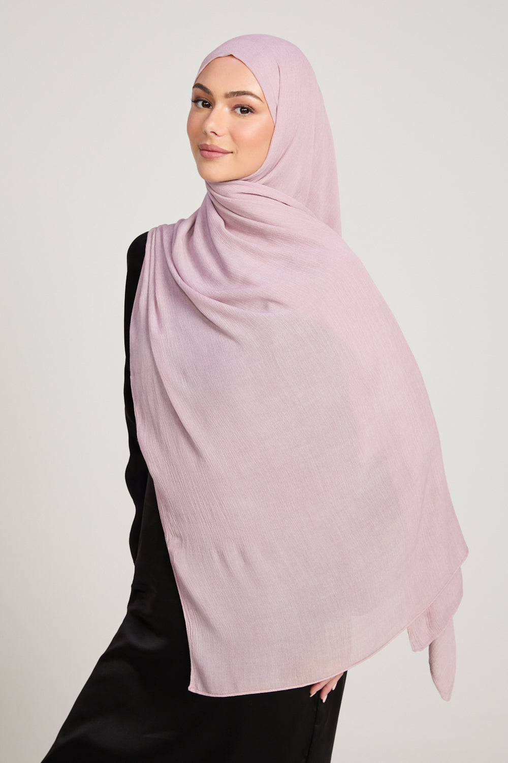 Modal Crinkle Hijab - Smoke Rose