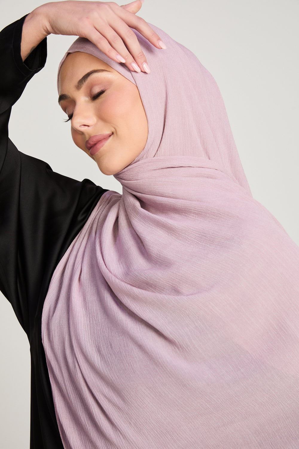 Modal Crinkle Hijab - Smoke Rose