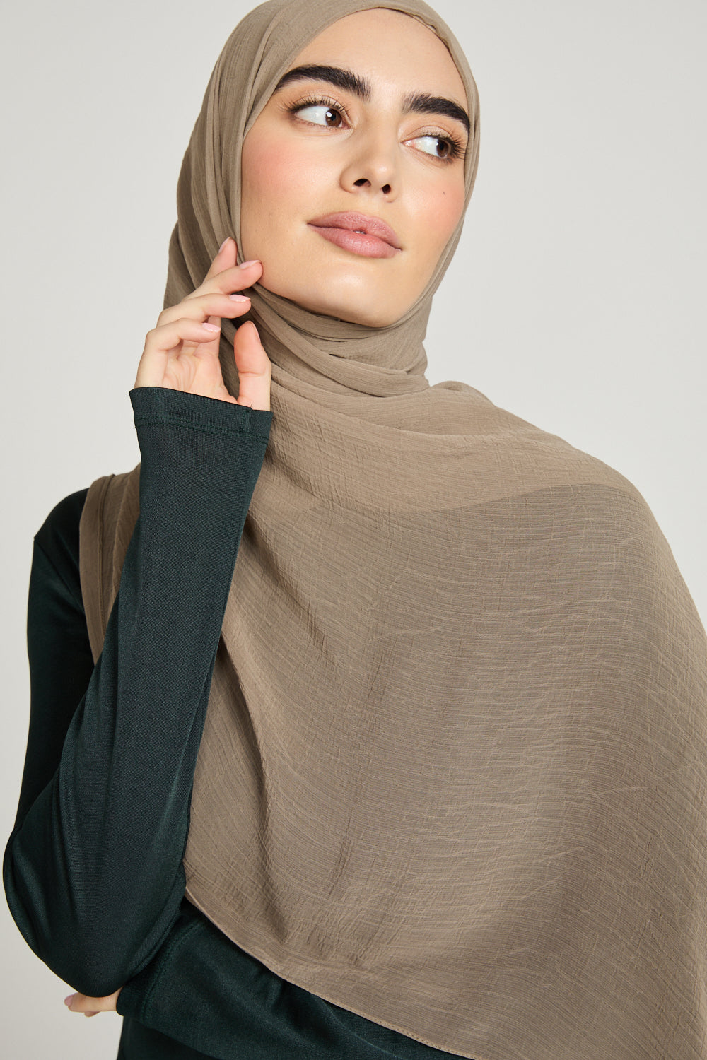 Luxury Soft Crush Hijab - Caramel Taupe
