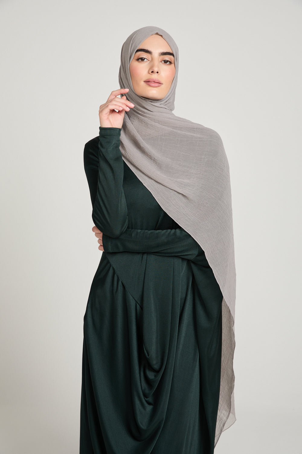 Luxury Soft Crush Hijab - Mink Taupe