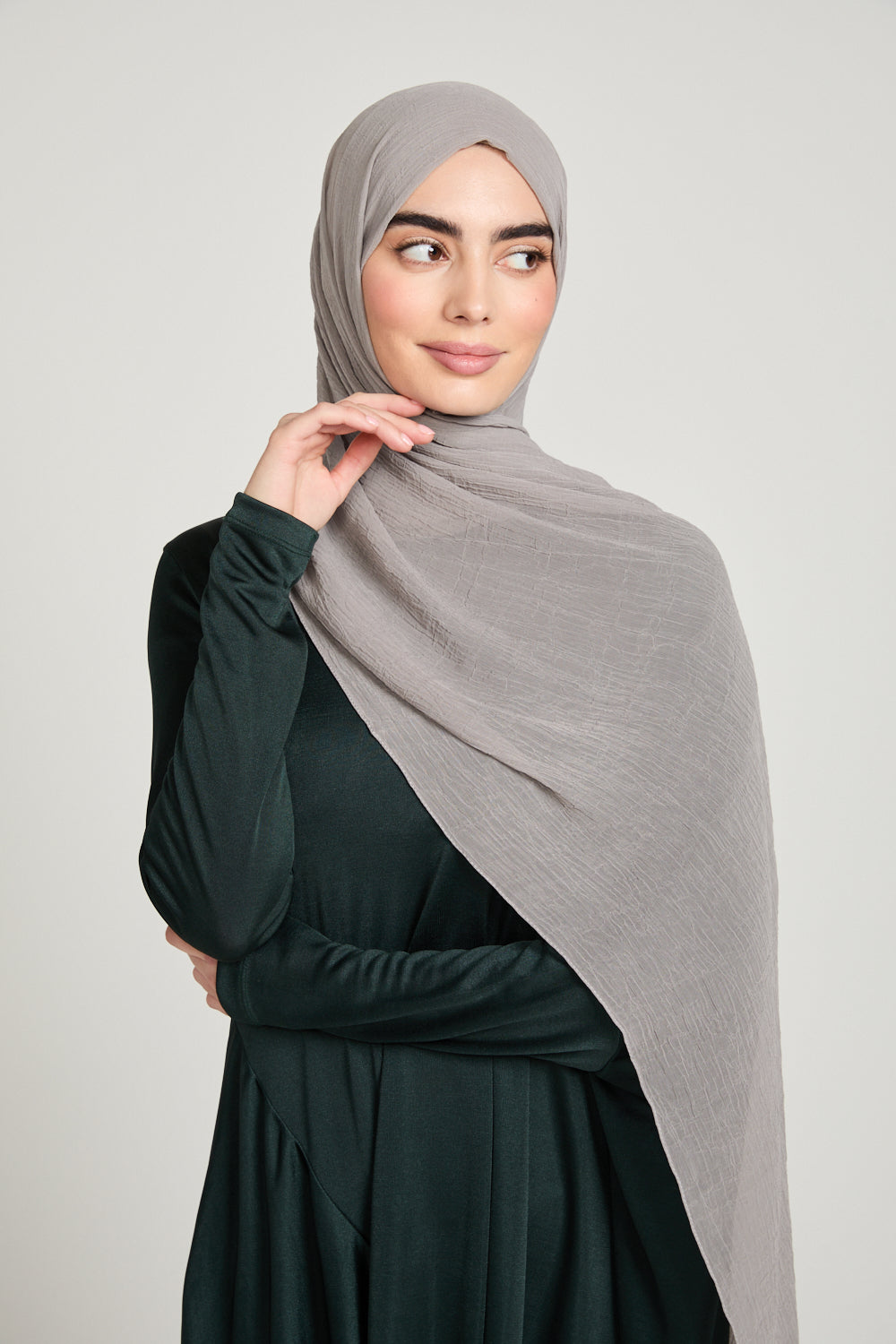 Luxury Soft Crush Hijab - Mink Taupe