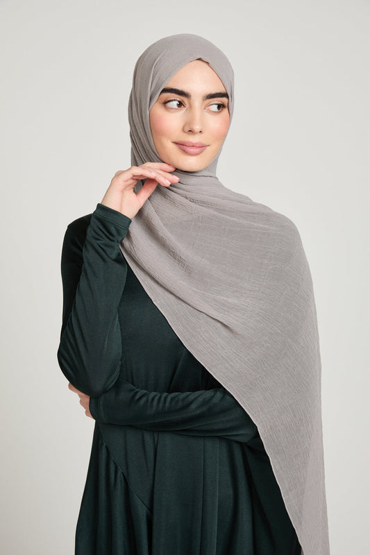 Luxury Soft Crush Hijab - Mink Taupe