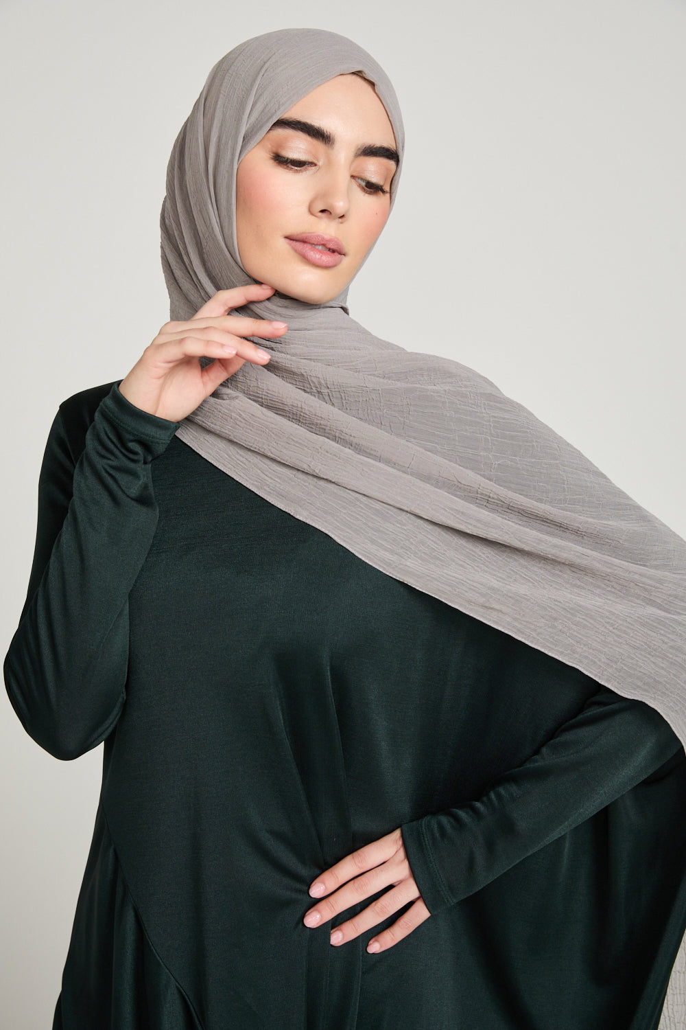 Luxury Soft Crush Hijab - Mink Taupe