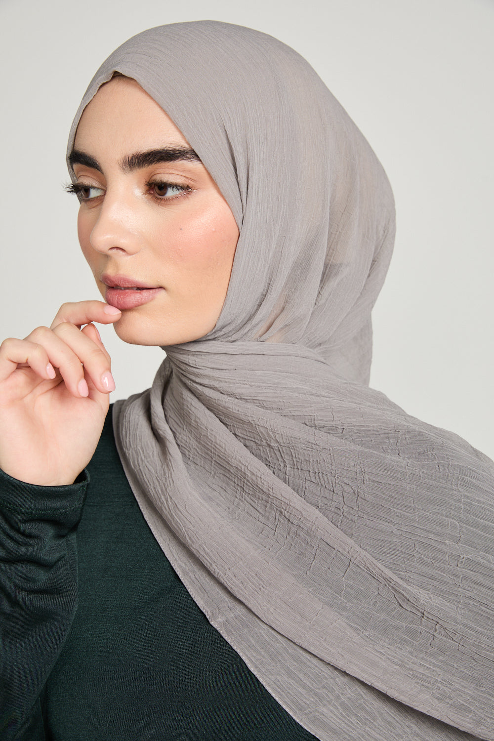 Luxury Soft Crush Hijab - Mink Taupe