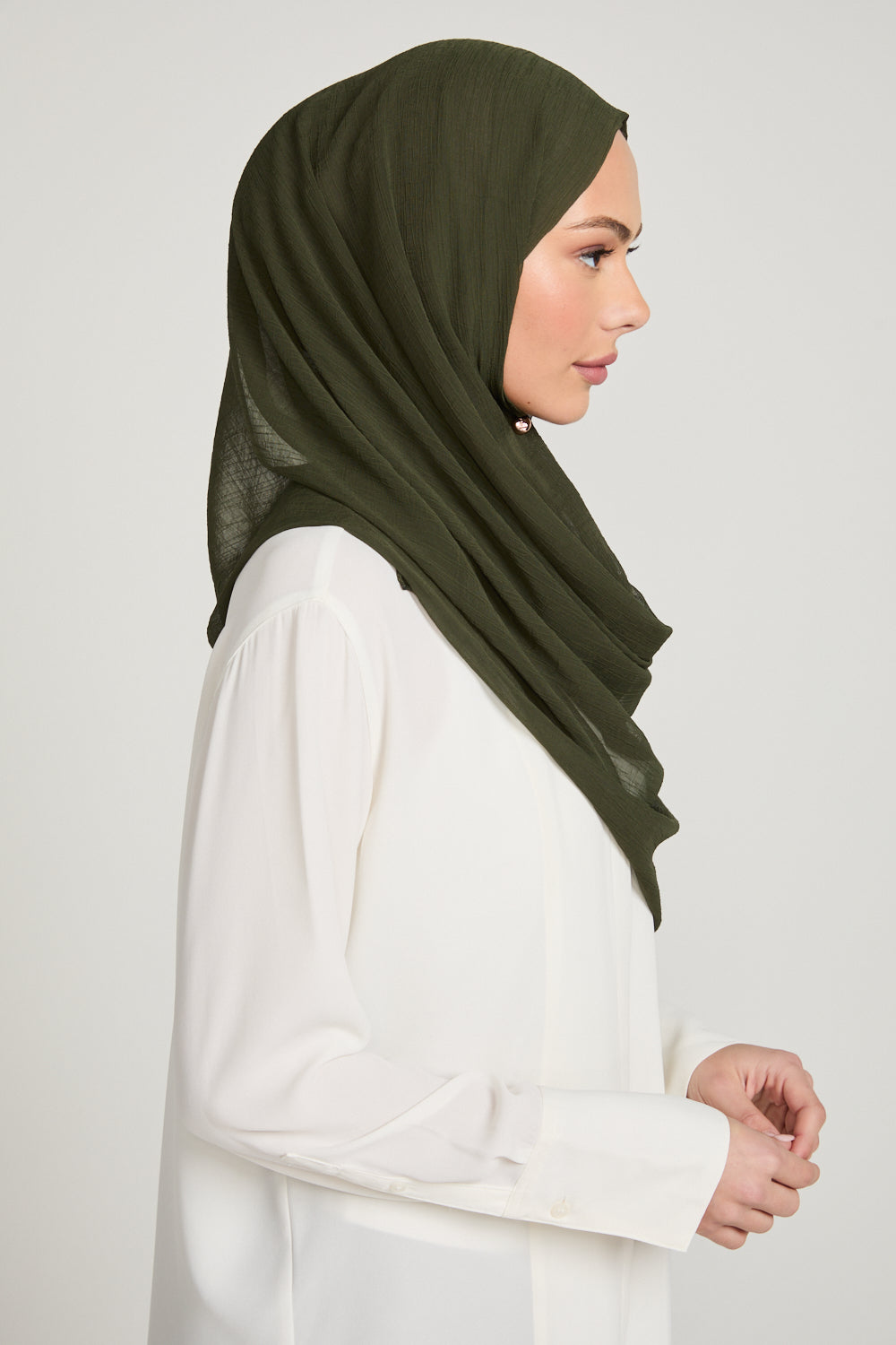 Luxury Soft Crush Hijab - Dark Khaki
