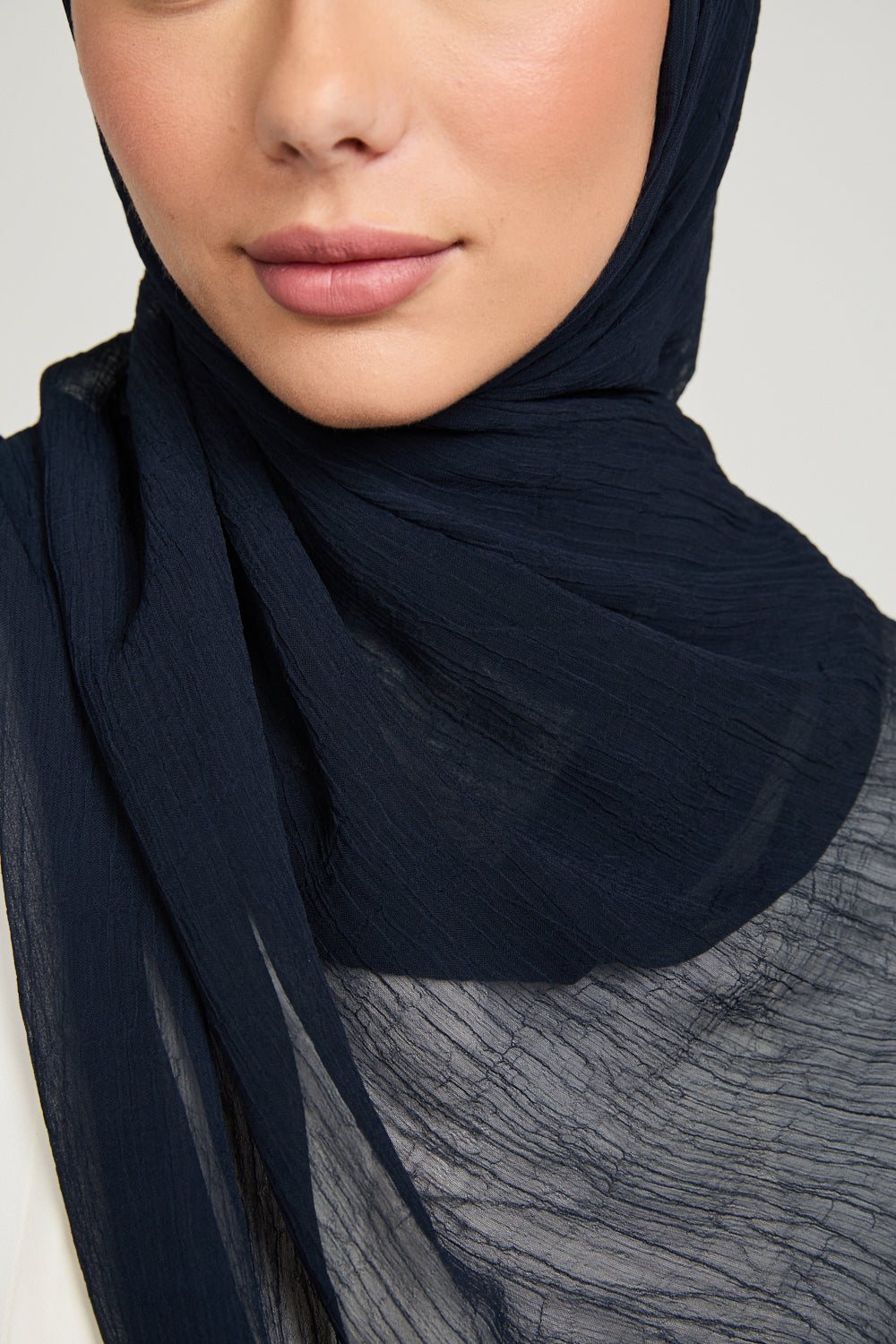 Luxury Soft Crush Hijab - Navy