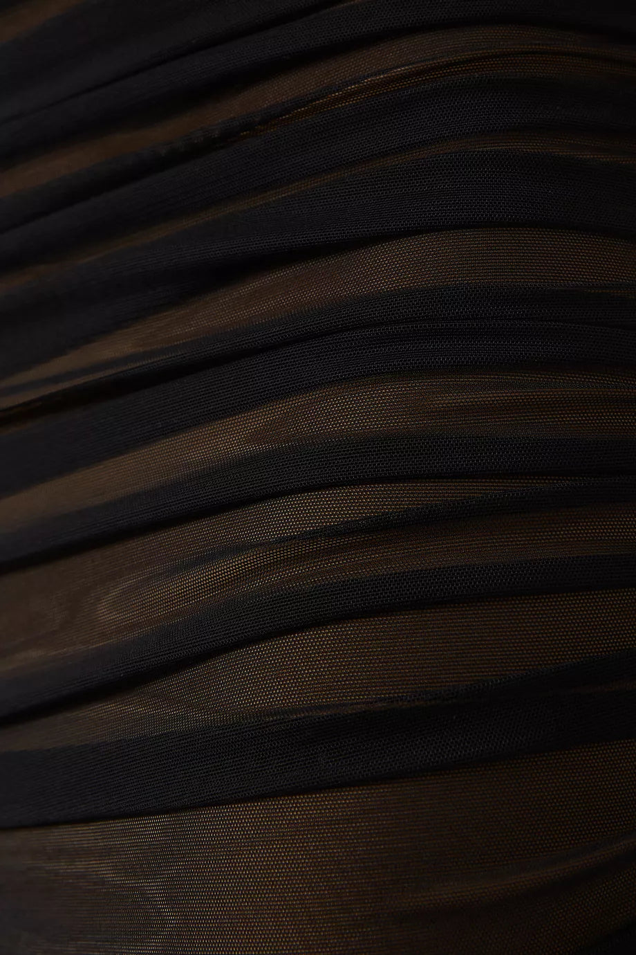 Cadhla Off Shoulder Ruched Mesh Maxi Dress