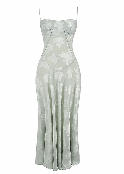 Floral Lace Back Maxi Dress