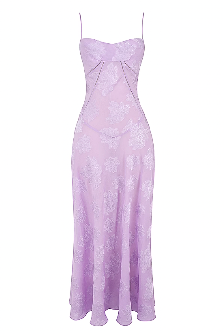 Floral Lace Back Maxi Dress