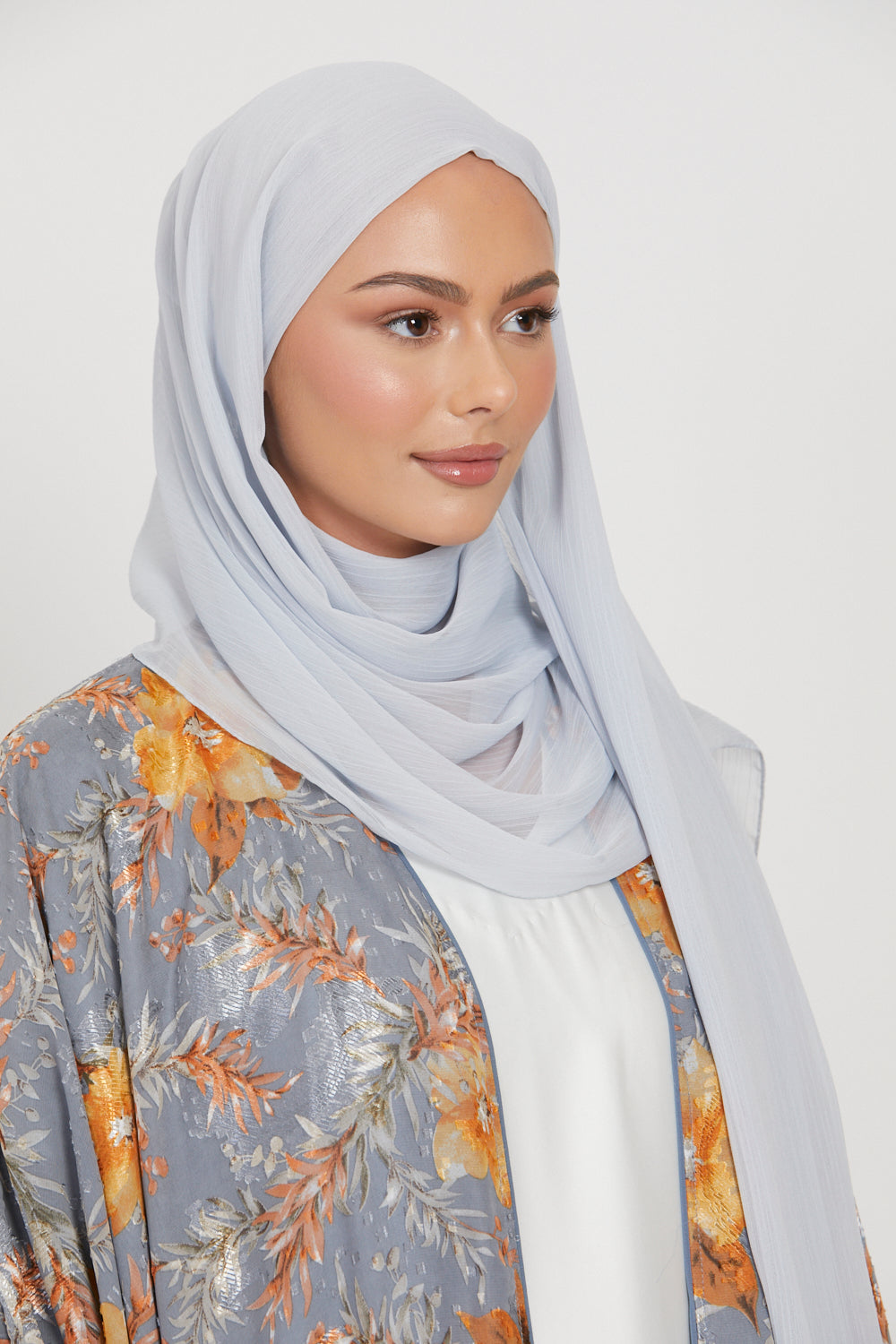 Luxury Crinkle Chiffon Hijab - Ice Blue