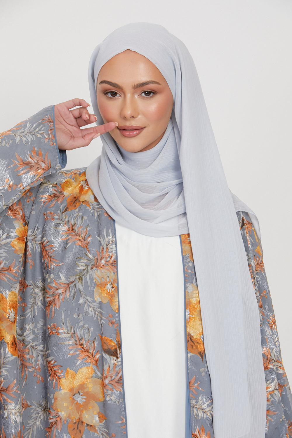 Luxury Crinkle Chiffon Hijab - Ice Blue