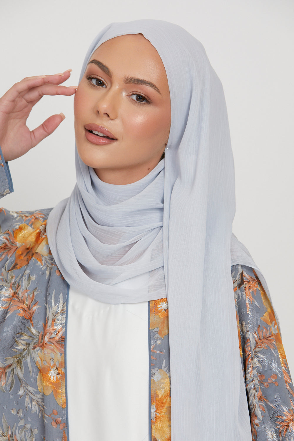 Luxury Crinkle Chiffon Hijab - Ice Blue