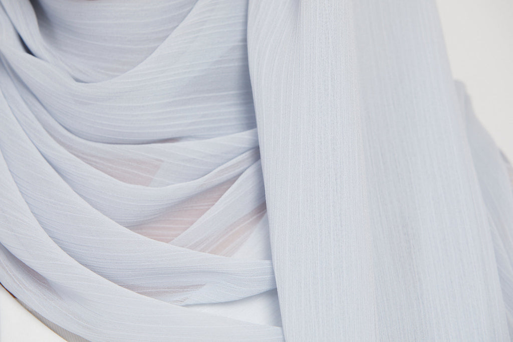 Luxury Crinkle Chiffon Hijab - Ice Blue