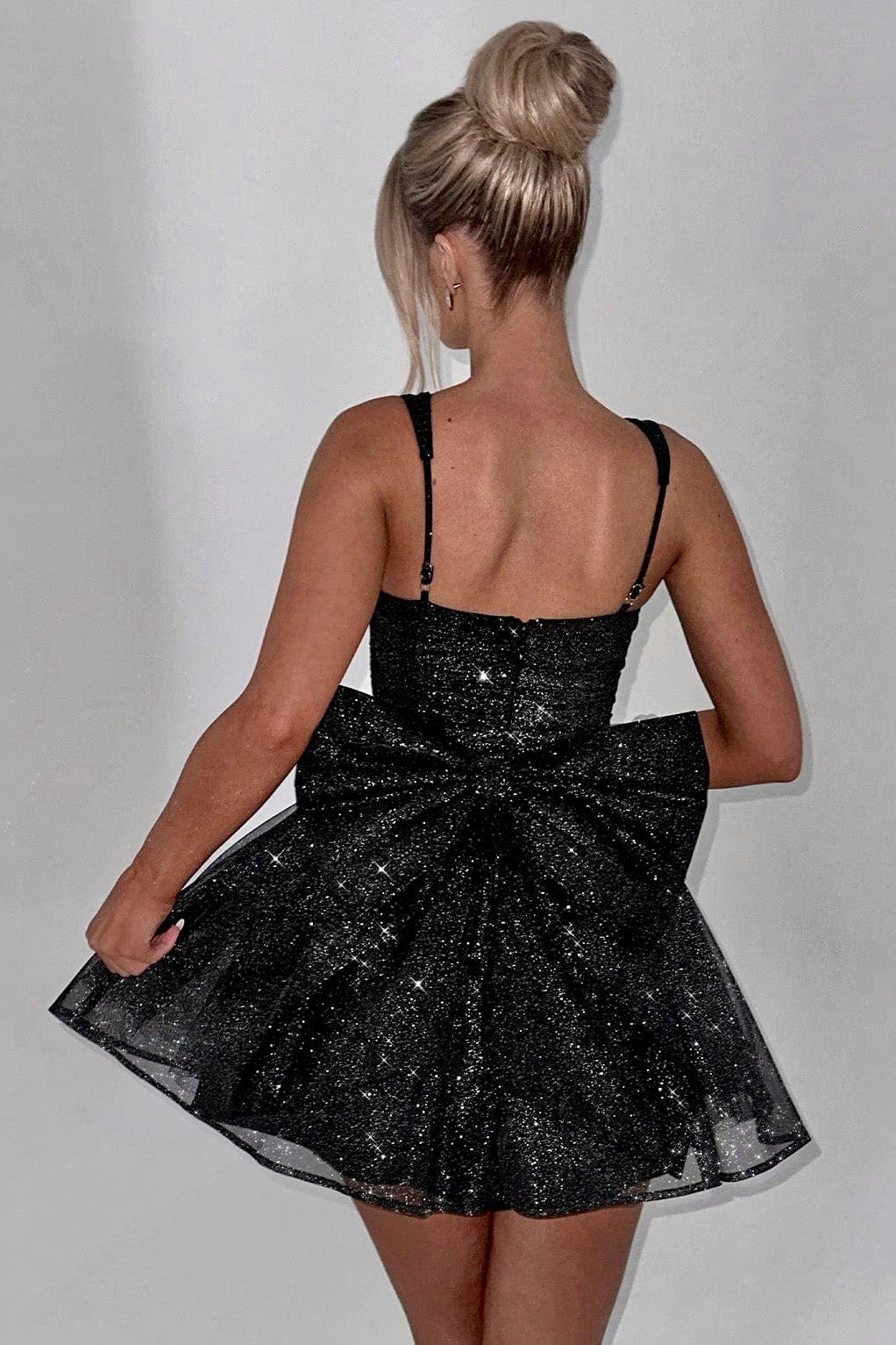 jacqueline Mini Dress - Black Sparkle