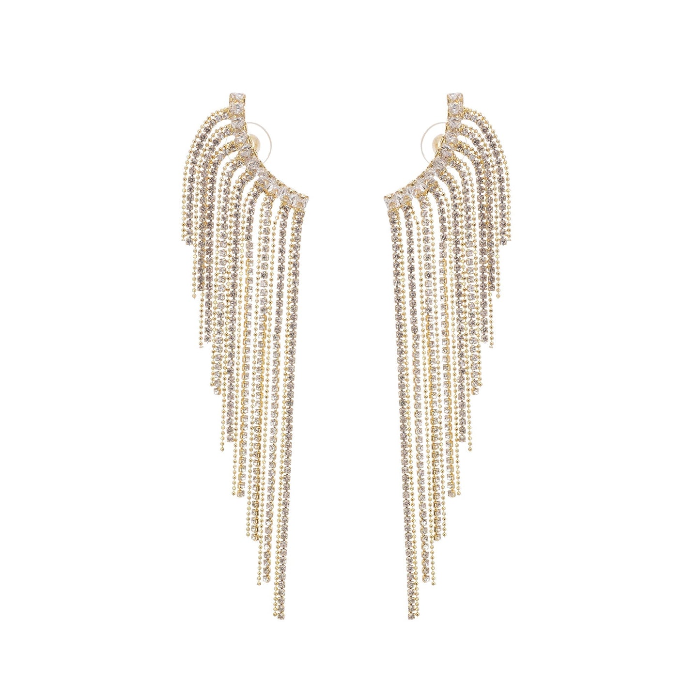 Georgie crystal-embellished tassel earrings