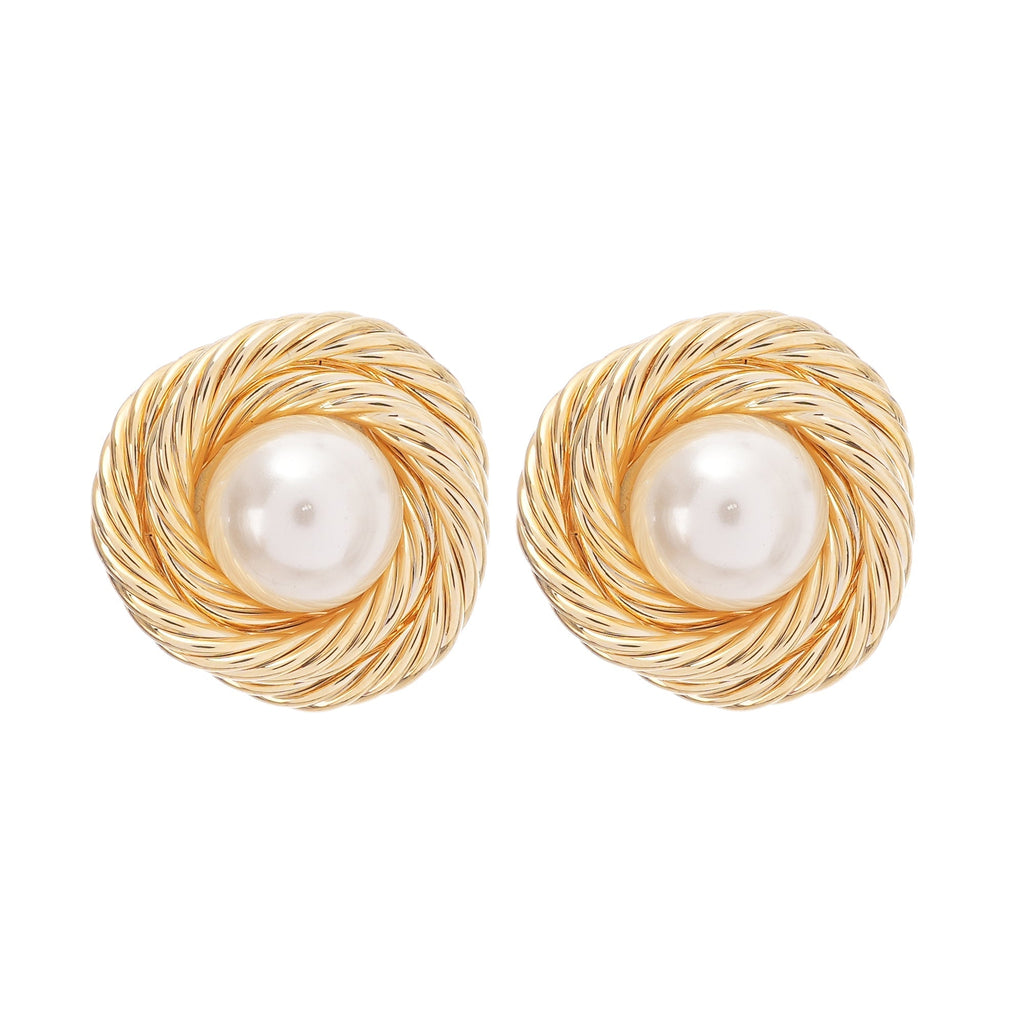 Chloe faux-pearl gold-plated earrings