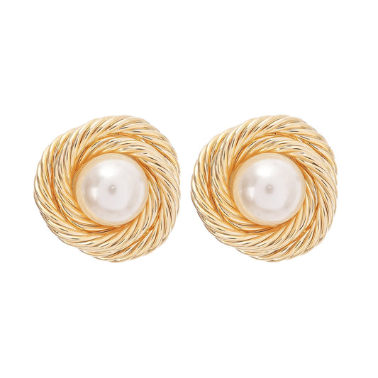 Chloe faux-pearl gold-plated earrings