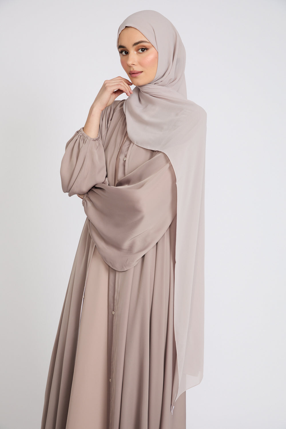 Hijab in georgette di lusso morbido - Beige rosato