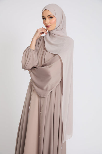 Soft Luxury Georgette Hijab - Rosey Beige