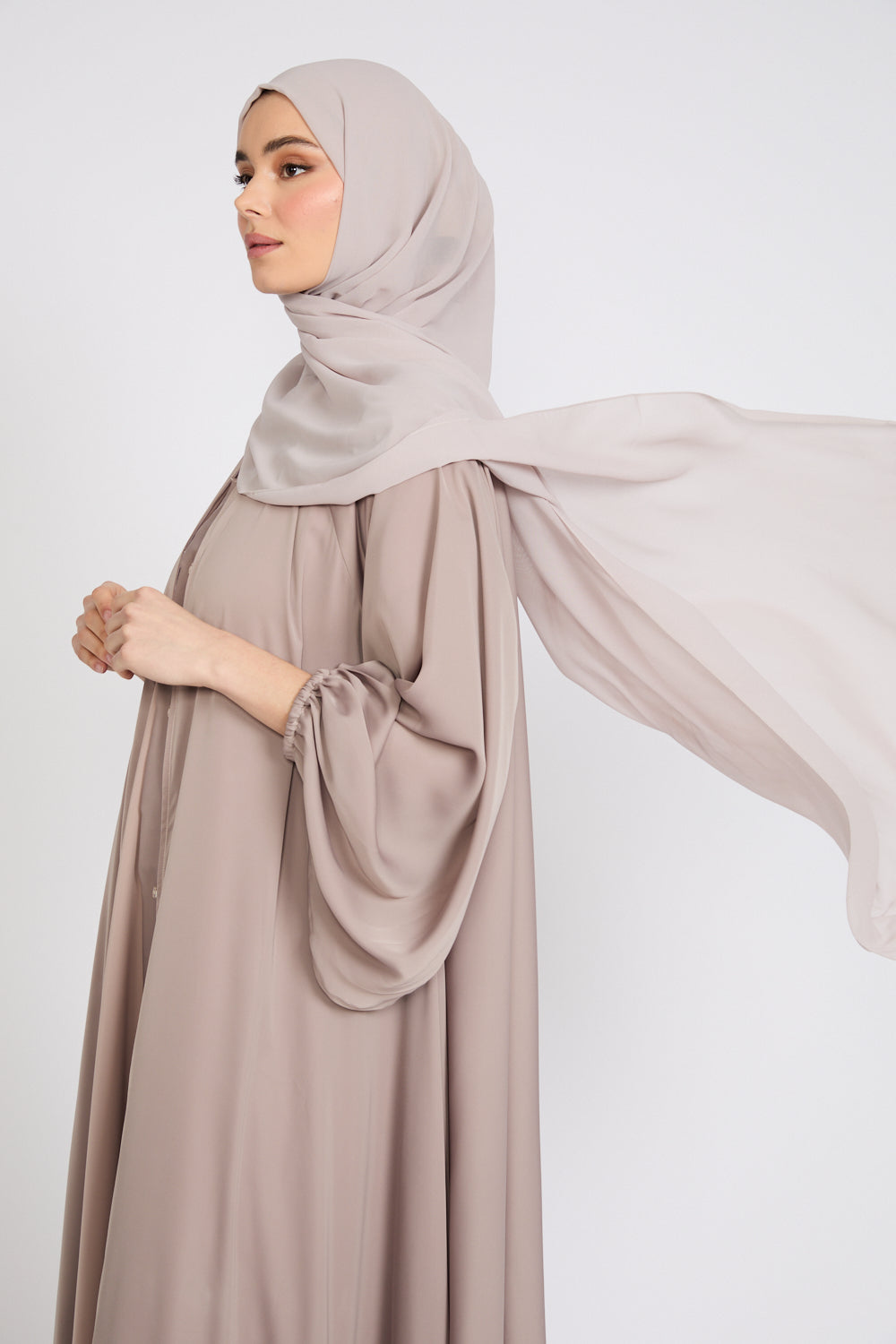 Soft Luxury Georgette Hijab - Rosey Beige