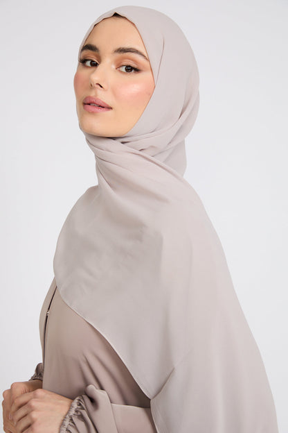 Soft Luxury Georgette Hijab - Rosey Beige