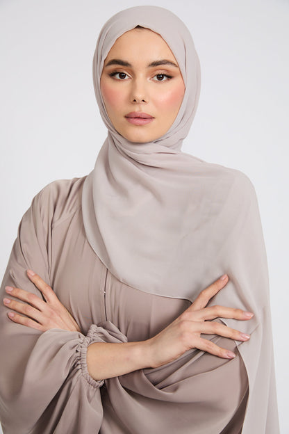 Soft Luxury Georgette Hijab - Rosey Beige