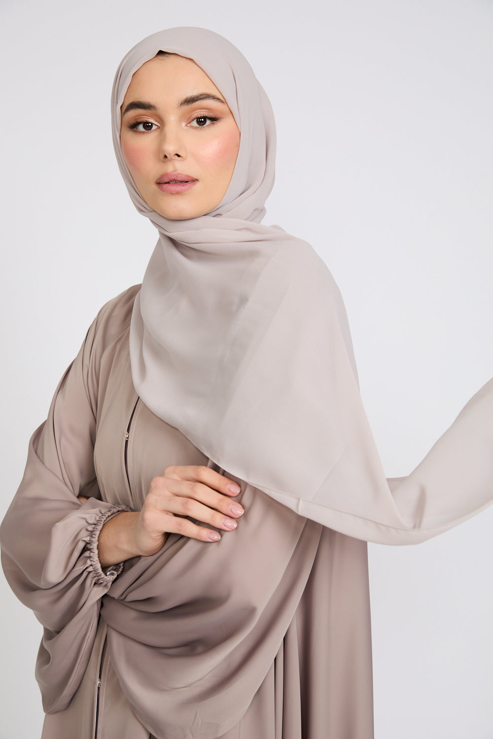 Soft Luxury Georgette Hijab - Rosey Beige