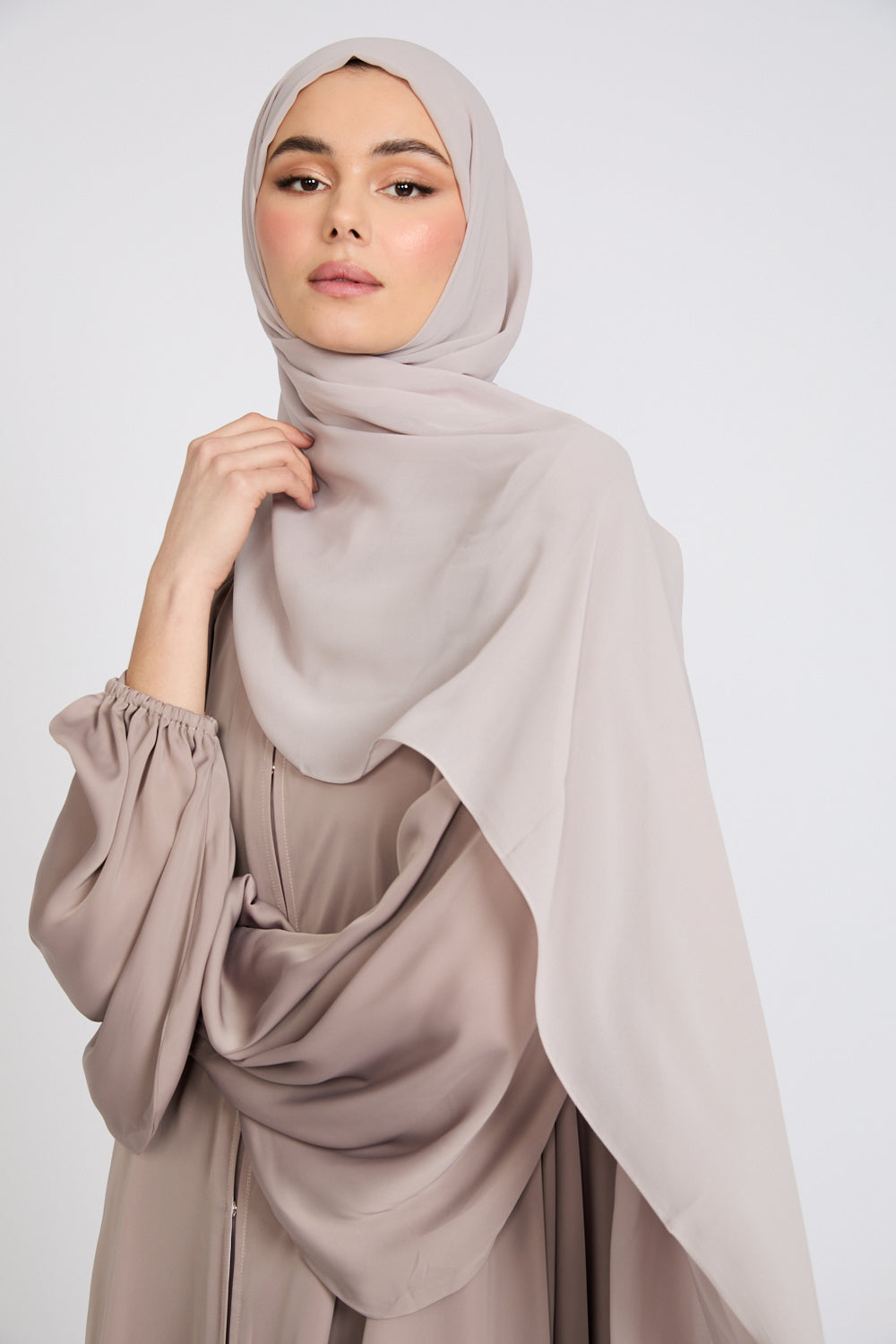 Hijab in georgette di lusso morbido - Beige rosato
