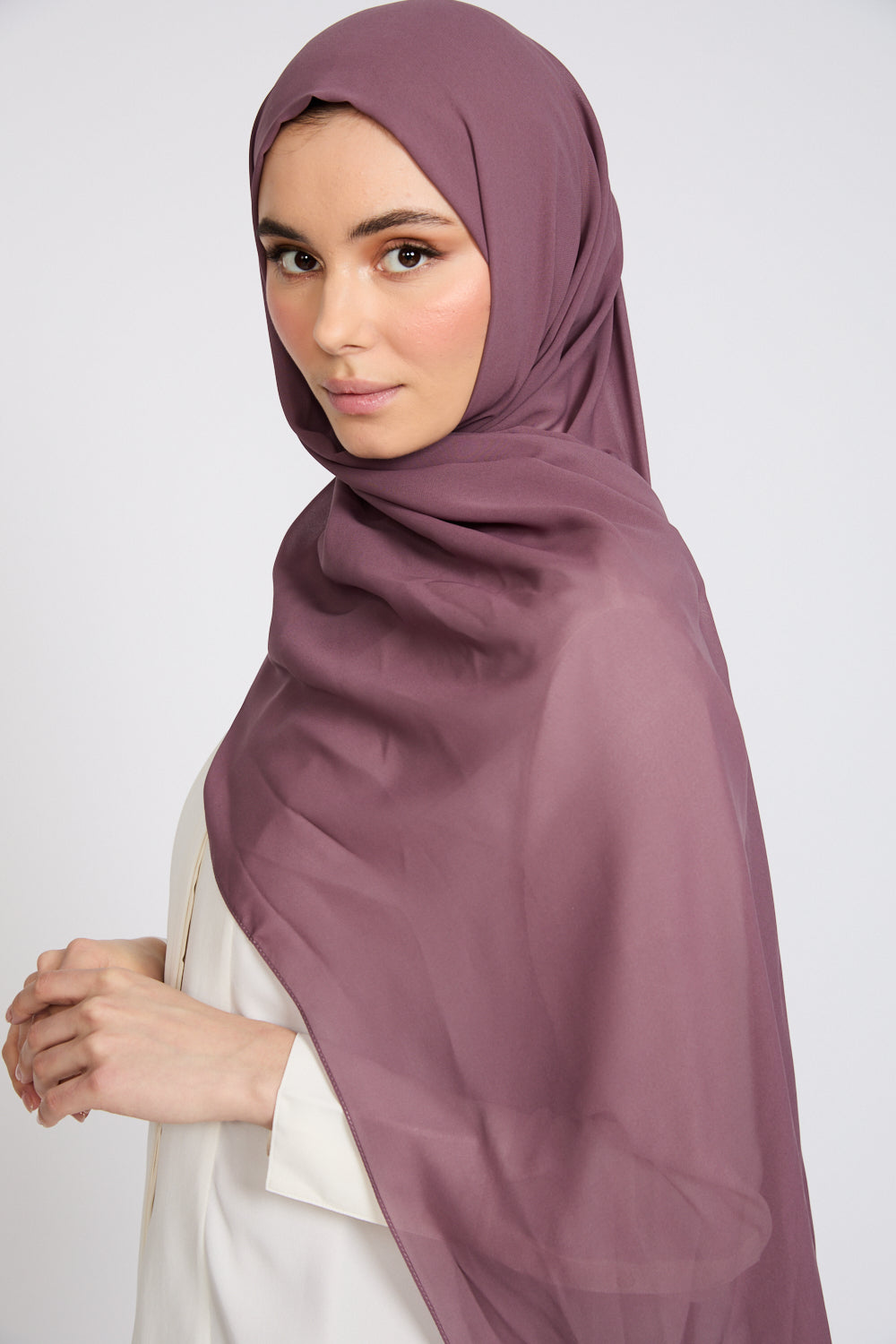 Soft Luxury Georgette Hijab - Mulberry Haze