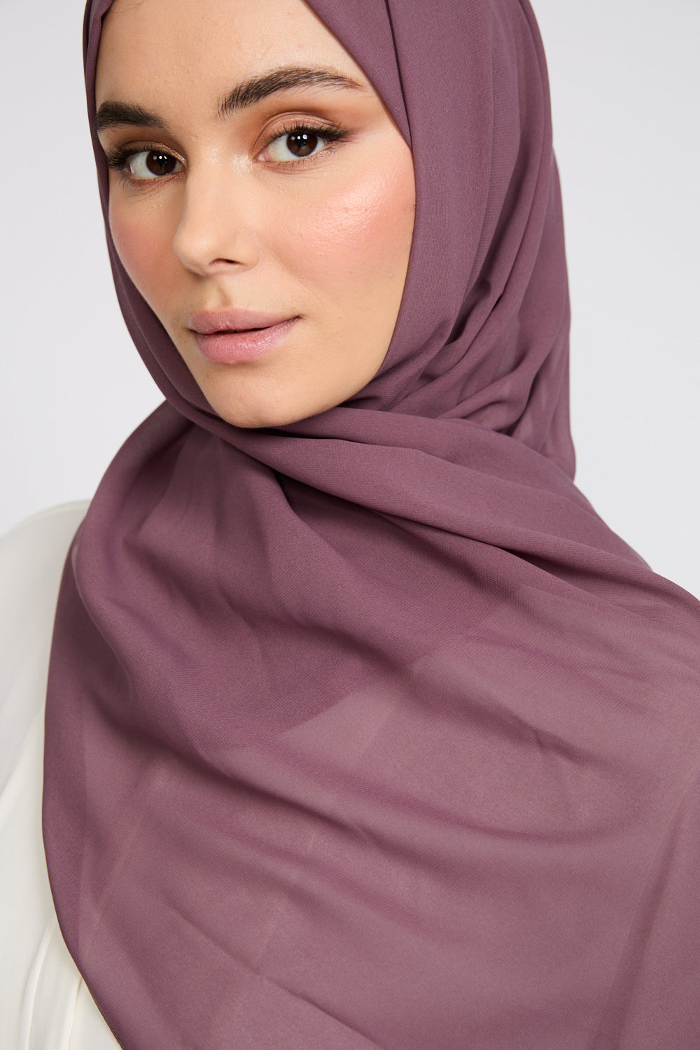 Soft Luxury Georgette Hijab - Mulberry Haze