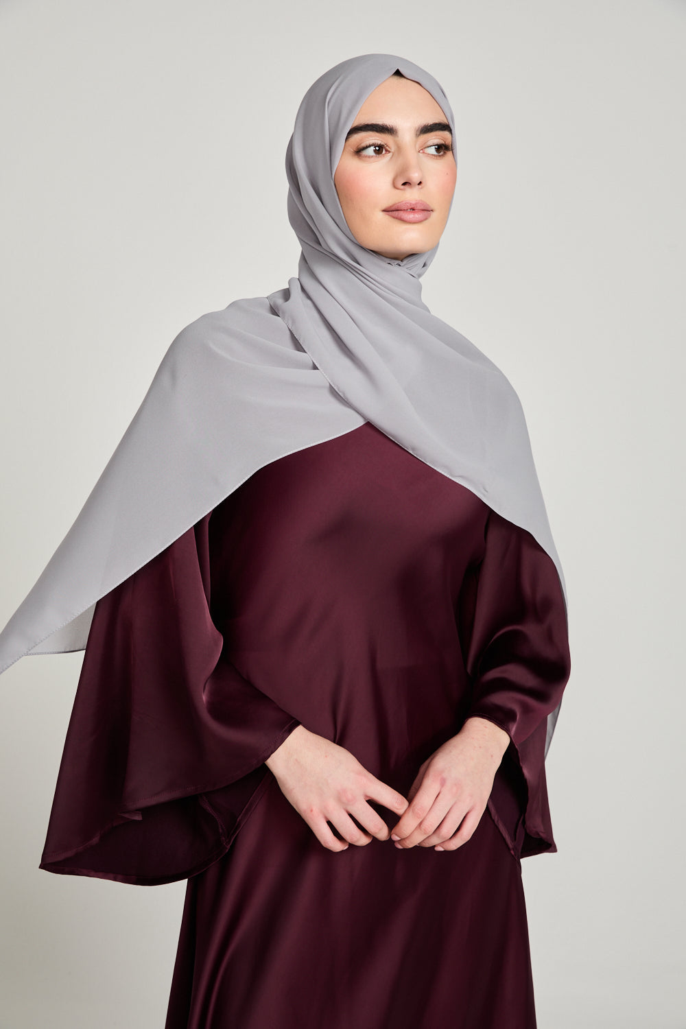 Soft Luxury Georgette Hijab - Misty Grey