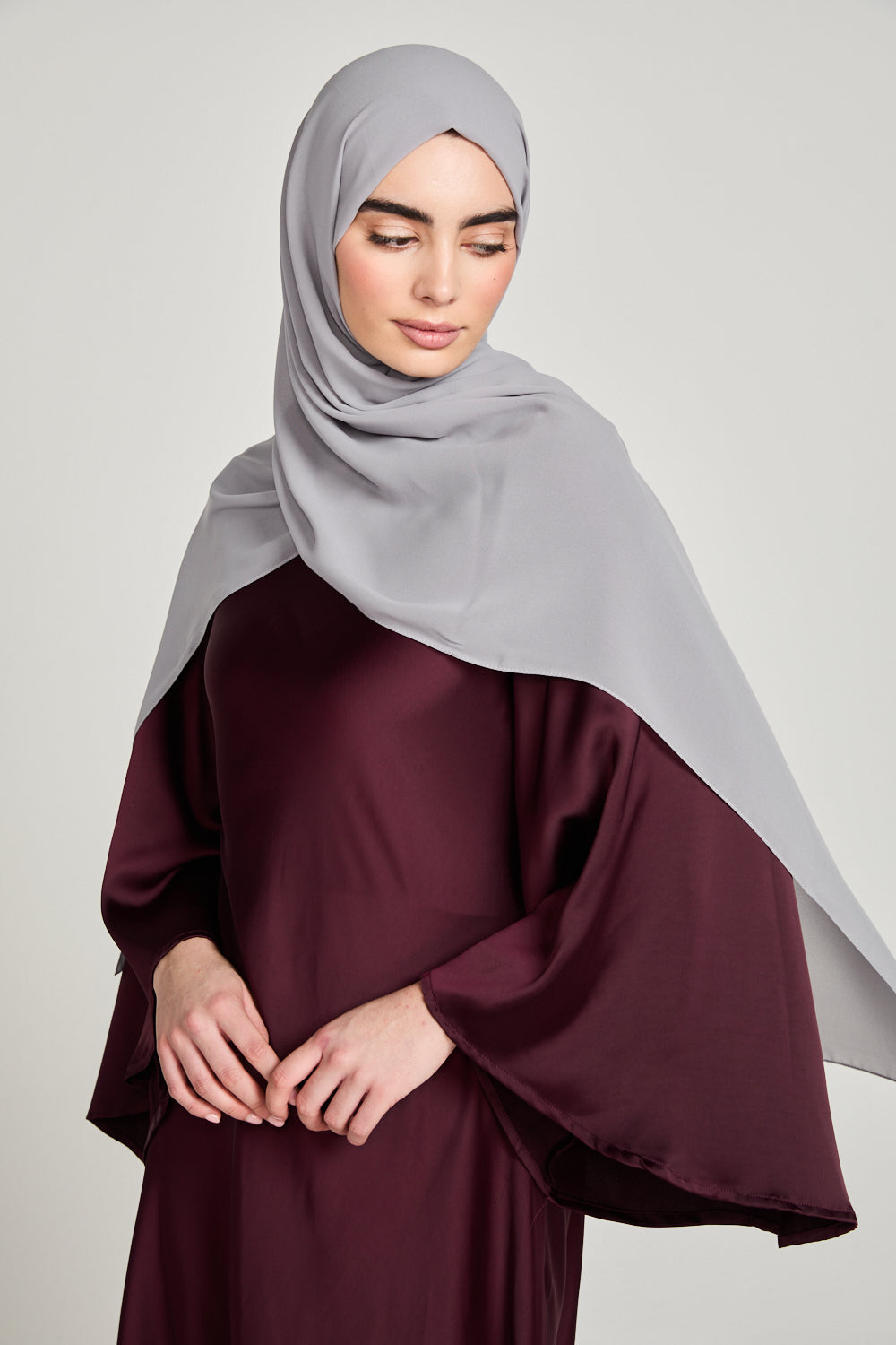 Soft Luxury Georgette Hijab - Misty Grey