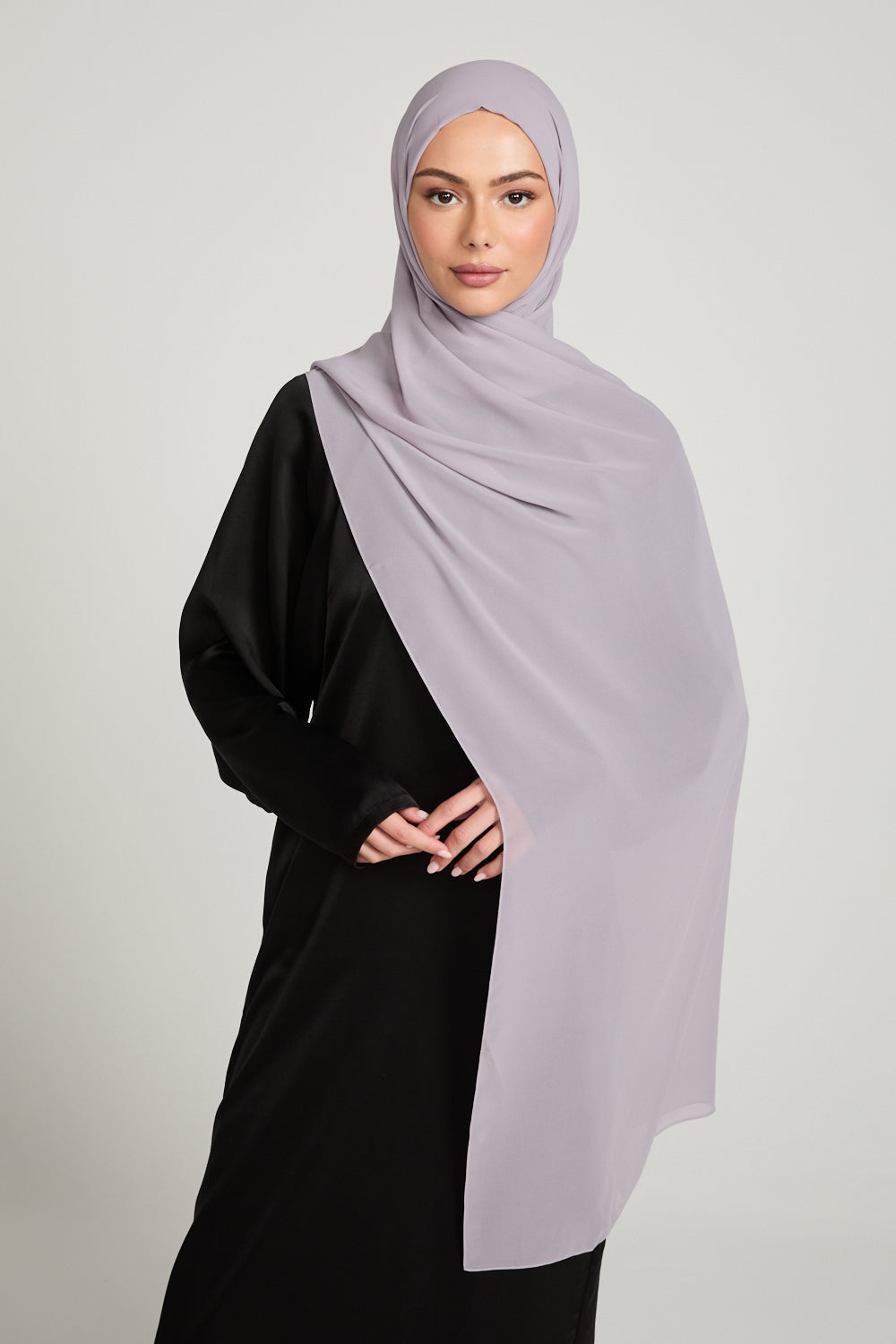 Soft Luxury Georgette Hijab - Dusty Lavender