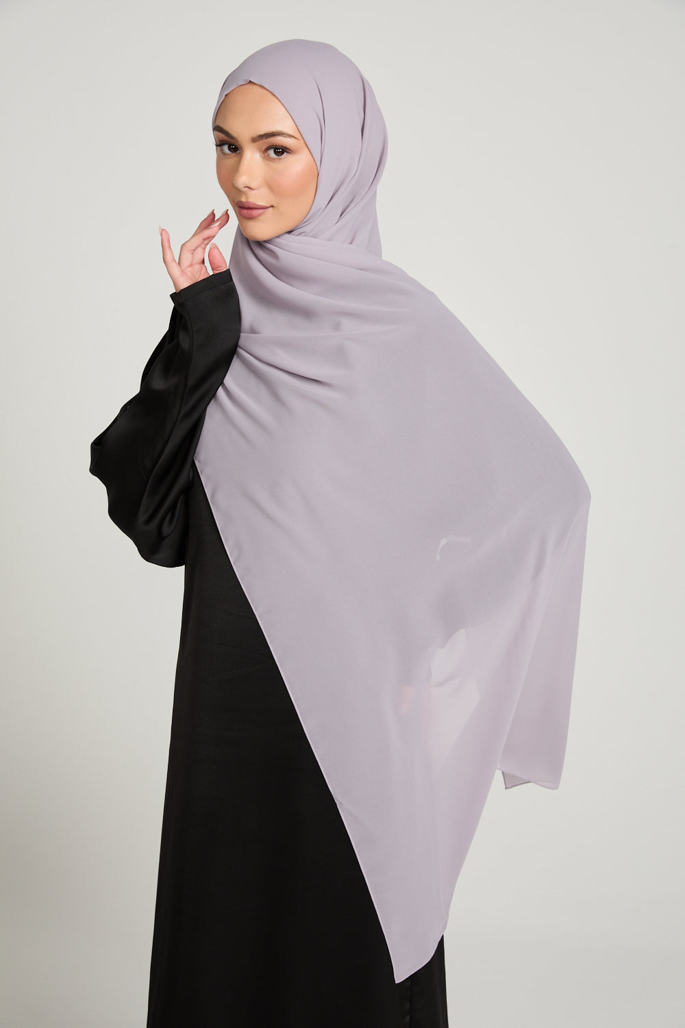 Soft Luxury Georgette Hijab - Dusty Lavender