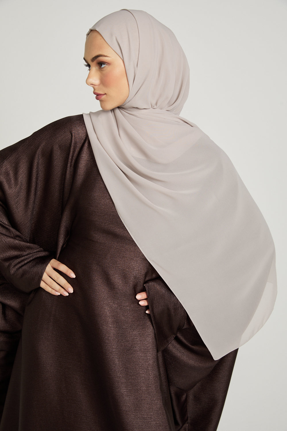 Soft Luxury Georgette Hijab - Smoky Beige