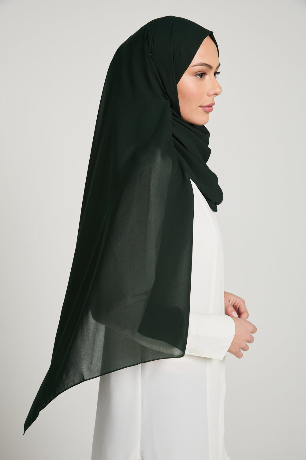 Hijab in georgette di lusso morbido - Midnight Forest