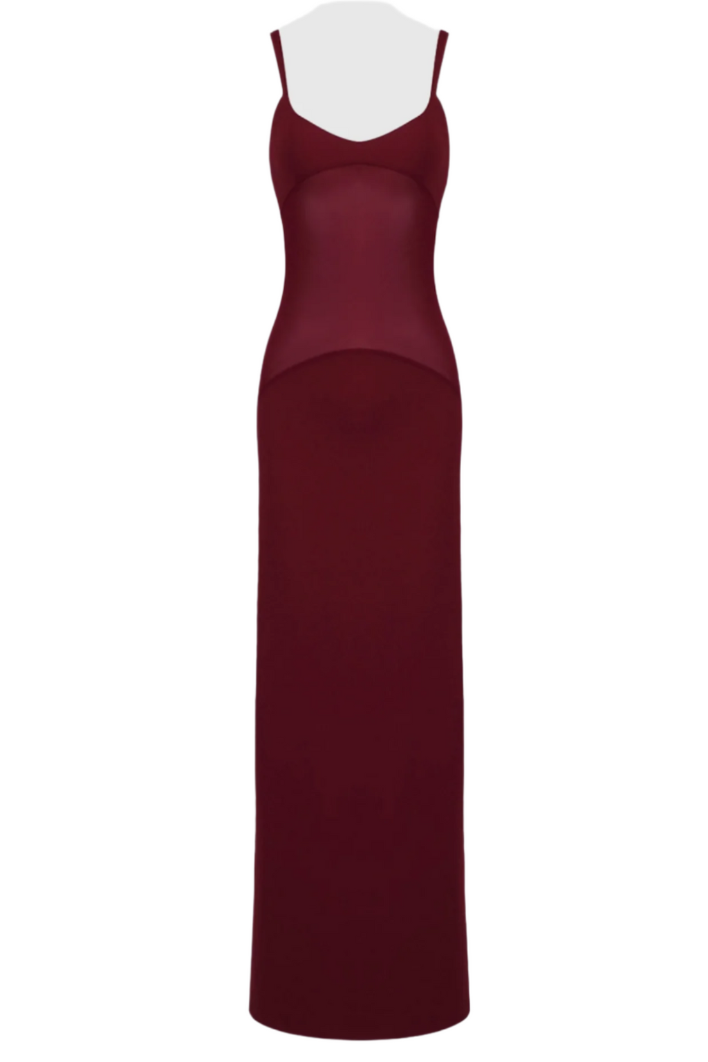 Dajoa Mesh Curve Maxi Dress - Wine
