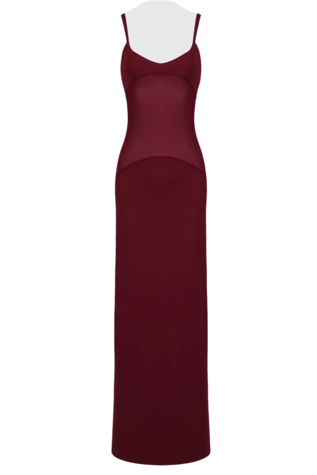 Dajoa Mesh Curve Maxi Dress - Wine