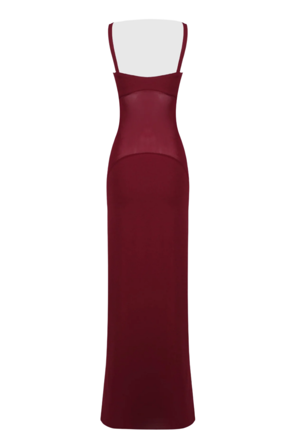 Dajoa Mesh Curve Maxi Dress - Wine