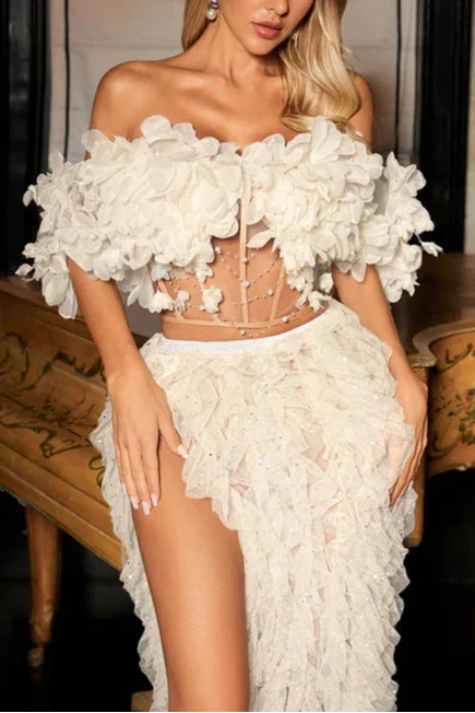DEDRIK OFF SHOULDER CORSET TULLE SKIRT SET