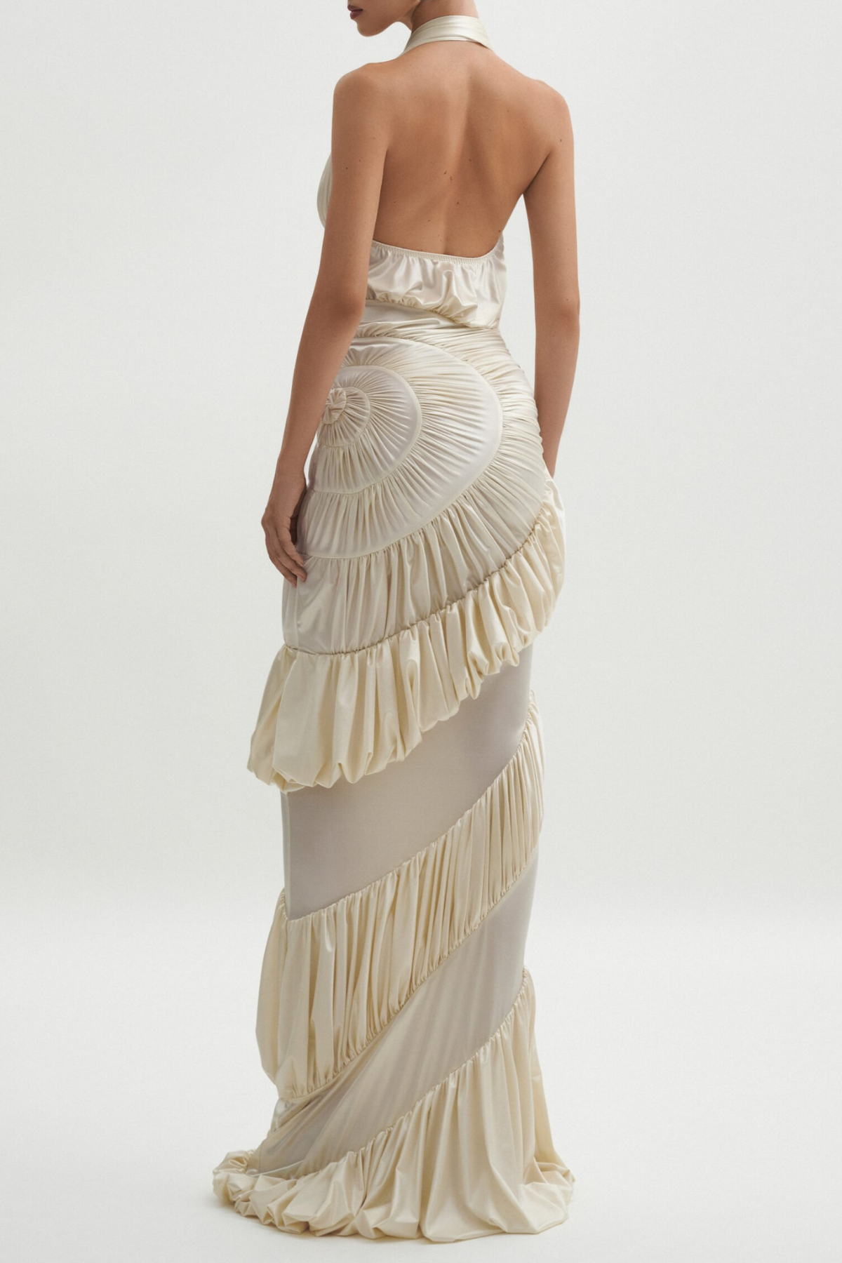 Dejana Halter Shirred Maxi Dress