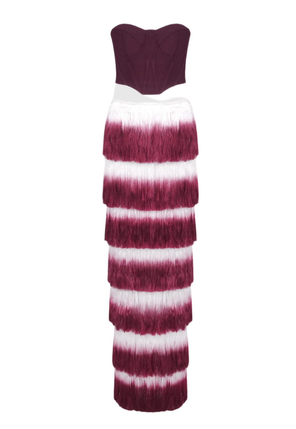 Despo Gradient Fringe Corset Two Piece Bandage Set