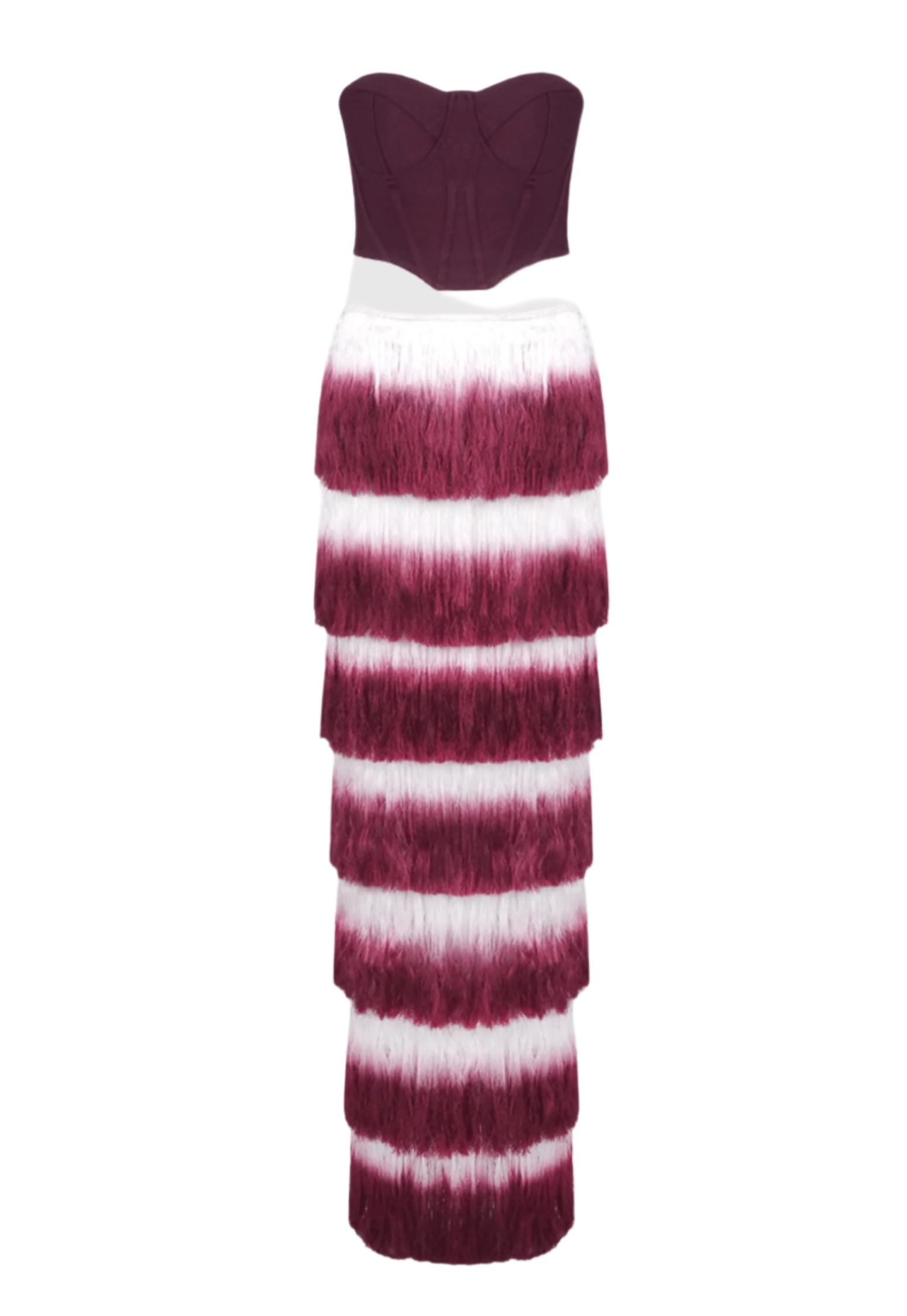 Despo Gradient Fringe Corset Two Piece Bandage Set