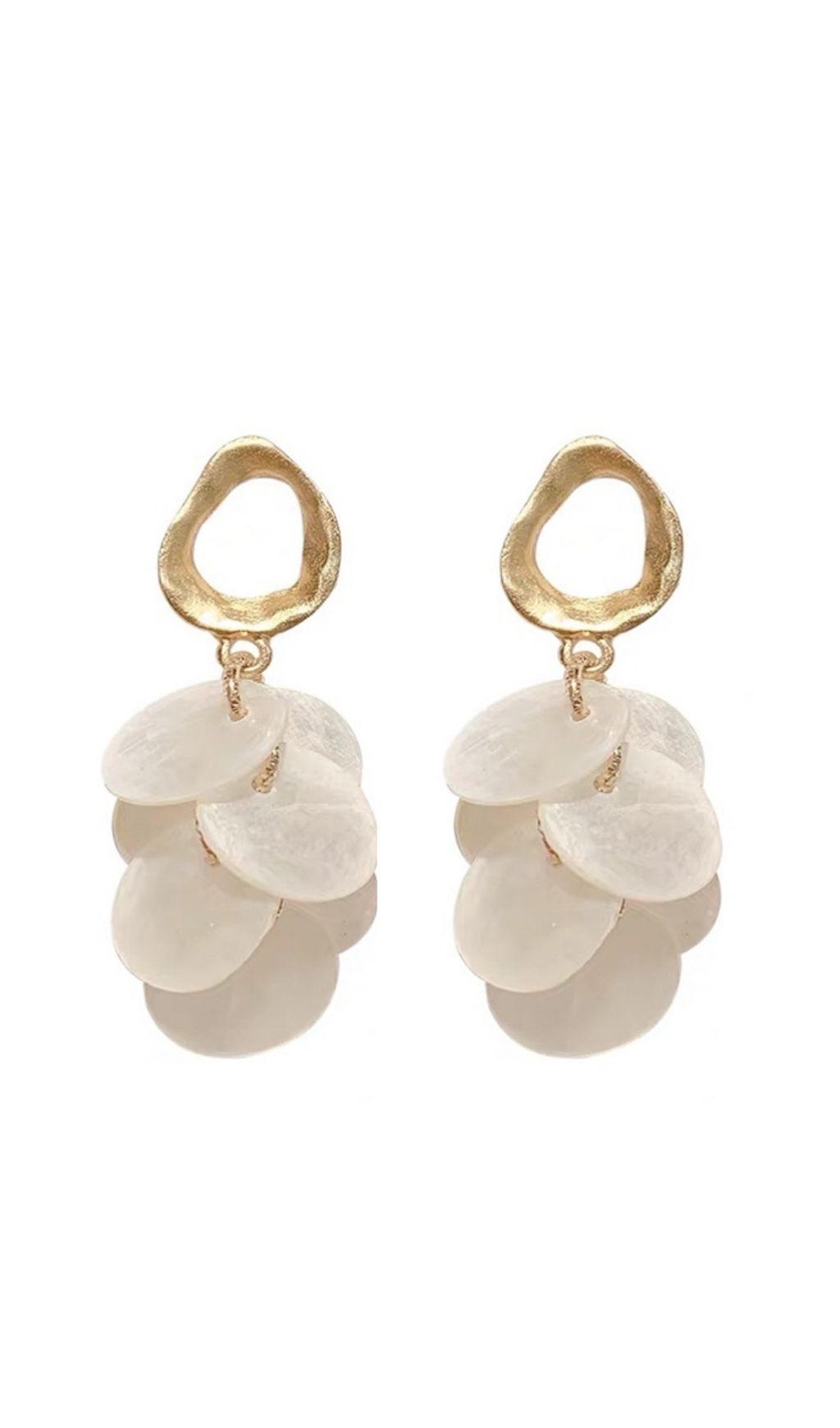 ファッションシェルタッセルロングイヤリング